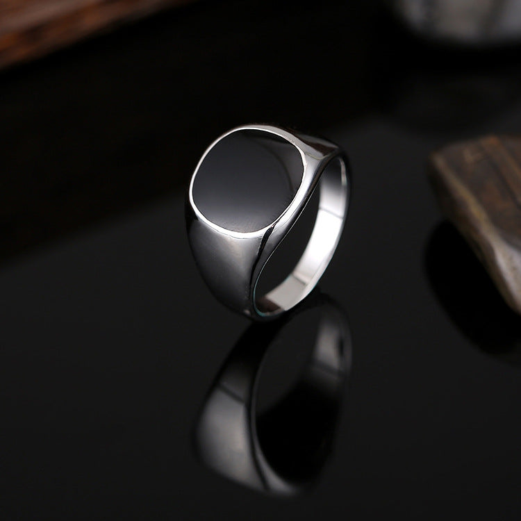 Anillo clásico suave de aleación de zinc para hombre con goteo de aceite