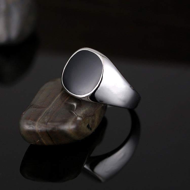 Anillo clásico suave de aleación de zinc para hombre con goteo de aceite