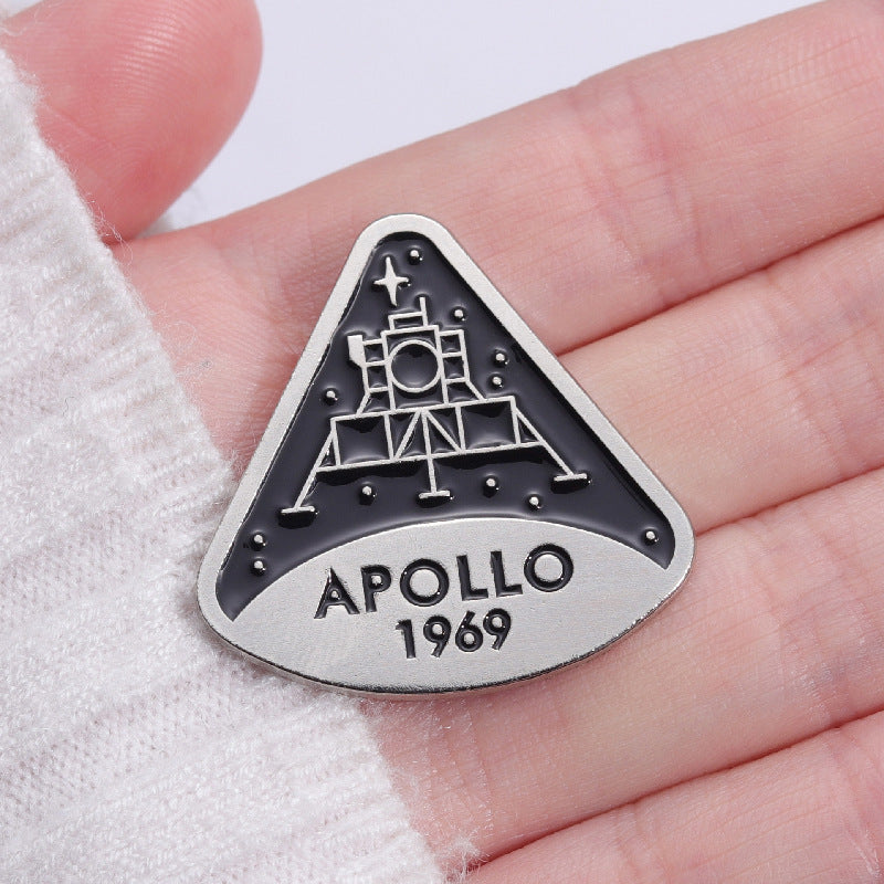 Gedenk-Brosche Apollo Erfolgreiche Mondlandung Abzeichen Metall Fashion Pin