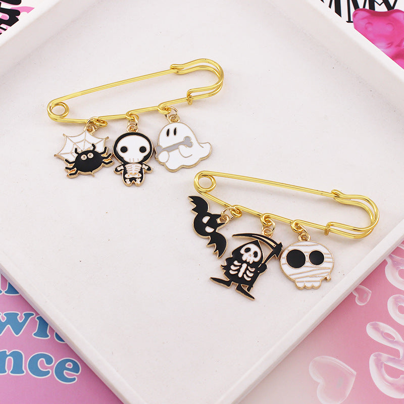 Broche Serie Halloween Lámpara Calabaza Murciélago Araña Pin Insignia para Niños para Bolsos