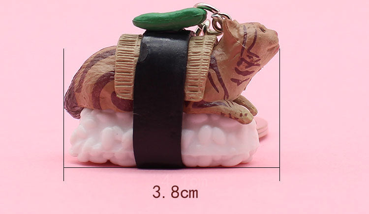 Lindo Colgante de Ropa de Bolsa de Gato de Sushi