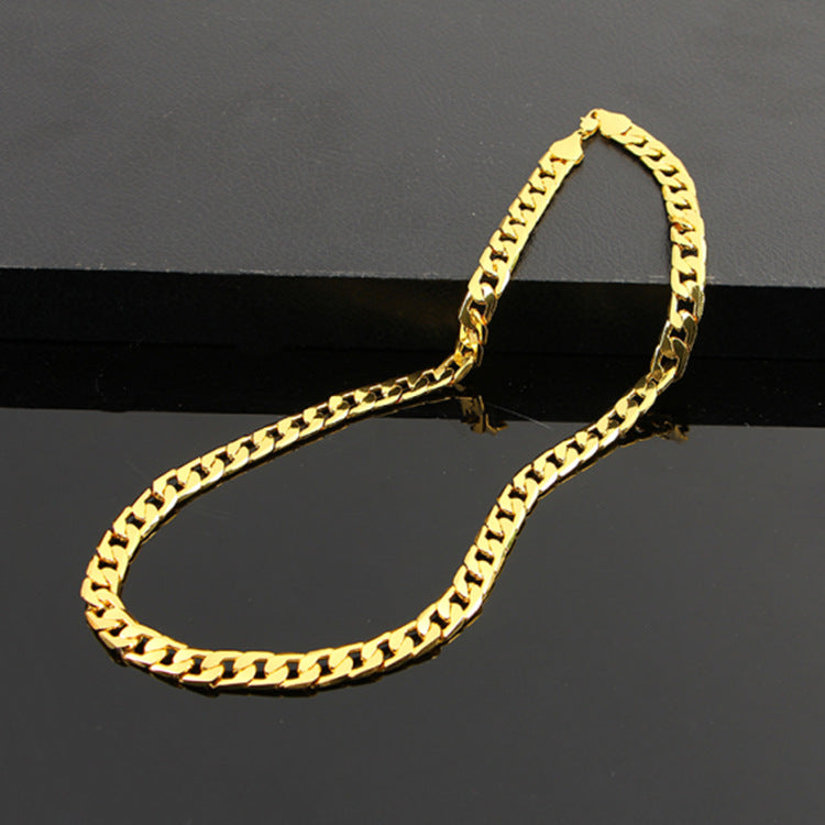 Los collares NK planos para hombre, de gran venta en Europa y América, tienen una cadena grande con personalidad y son de venta rápida en el comercio electrónico transfronterizo.