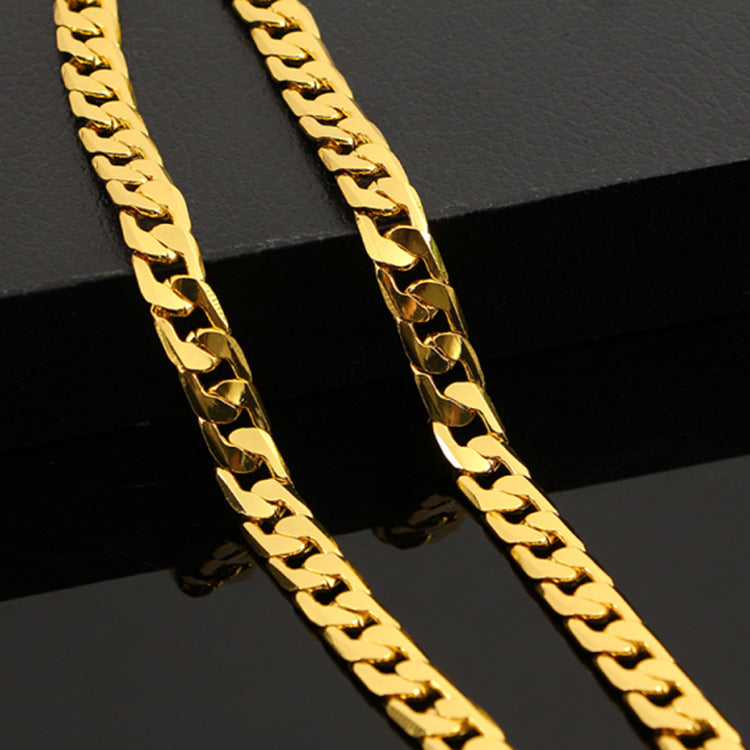 Los collares NK planos para hombre, de gran venta en Europa y América, tienen una cadena grande con personalidad y son de venta rápida en el comercio electrónico transfronterizo.