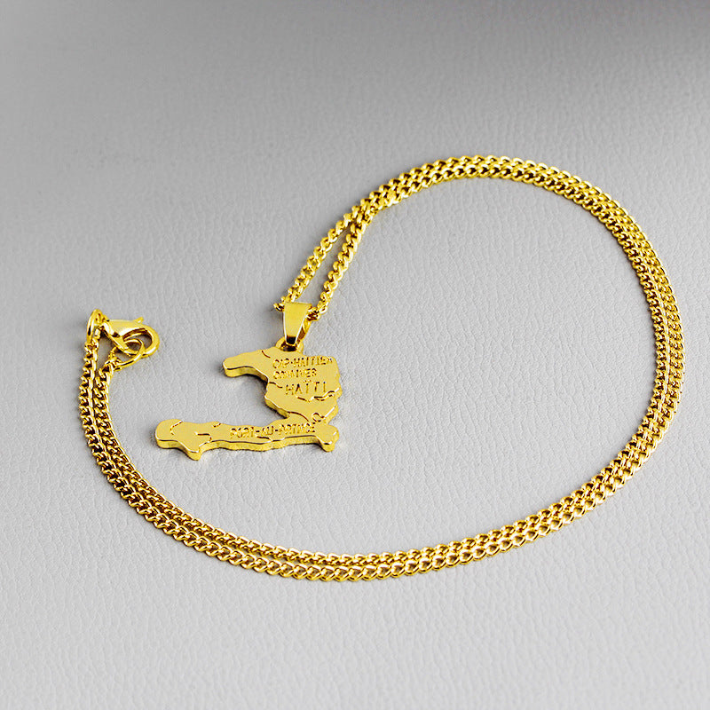 Collar con el mapa de Haití