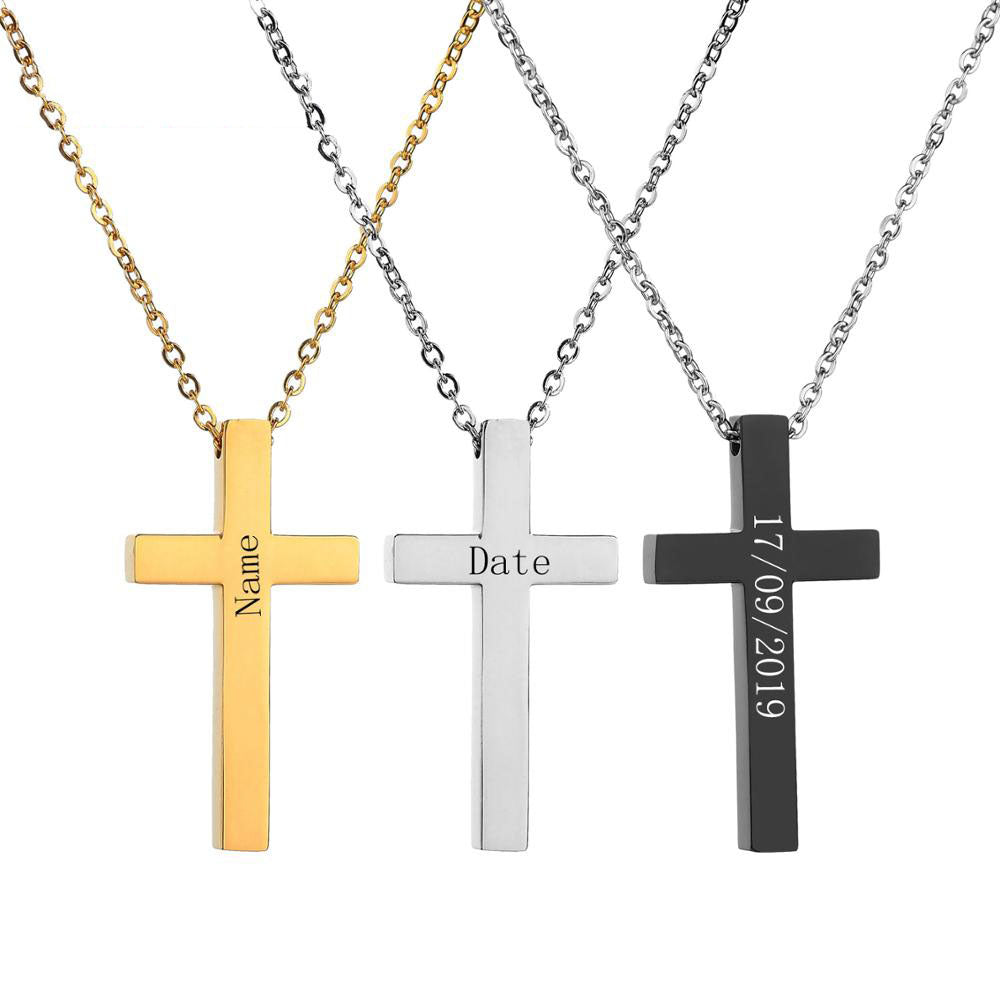 Halskette mit Kreuz aus Edelstahl