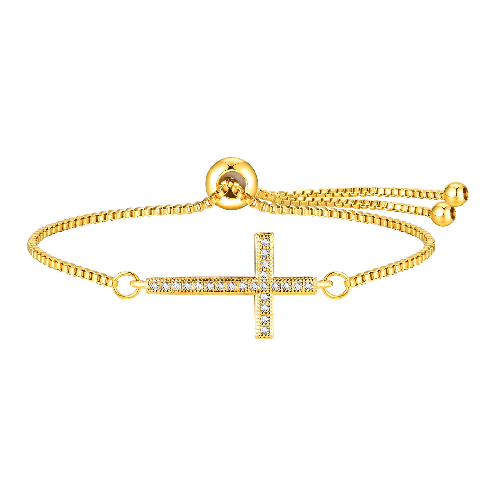 Women's Fashion Zircon Cross Adjustable Bracelet