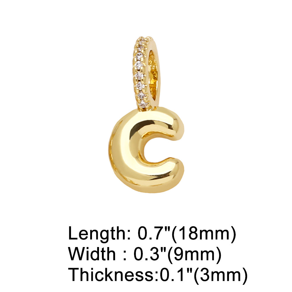 26 Letters Pendant Bracelet Women Gold Plated