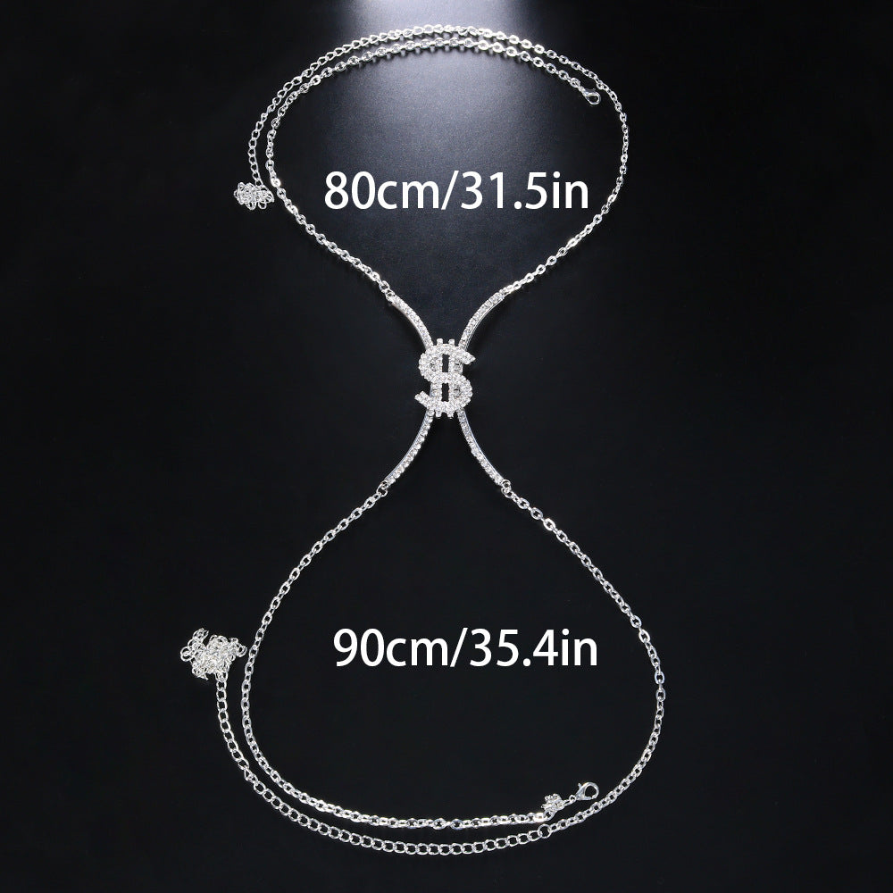 Joyas de cadena corporal con soporte para el pecho de discoteca de moda
