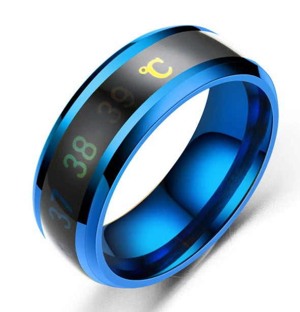 Anillo de pareja con temperatura inteligente, nuevo, de moda, anillo con indicador de temperatura del estado de ánimo