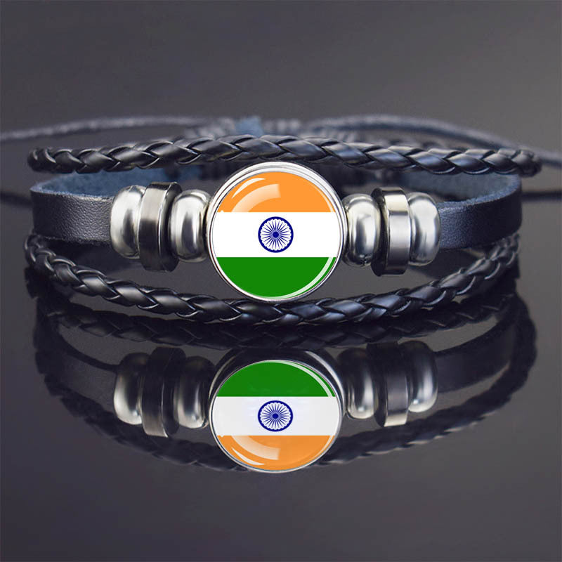 World Flag Bracelet Woven Twisted