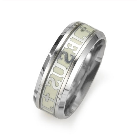 Neue europäische und amerikanische Mode leuchtende Christen Jesus Ring Persönlichkeit Original leuchtender Schmuck Hersteller Großhandel