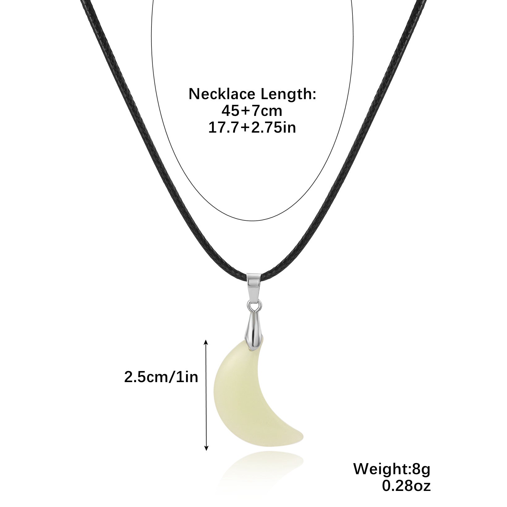 Damenmode Geometrische Leuchtstein Anhänger Halskette