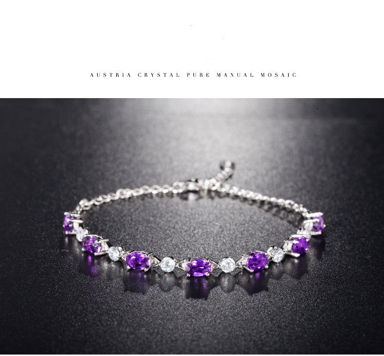 Pulsera de plata con amatista