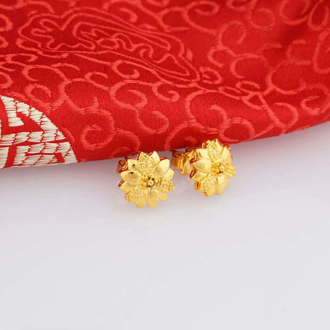 24K vergoldete Ohrringe Euro Gold Schmuck Neue beliebte Ohrringe