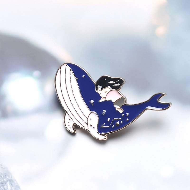Broche de niña tiburón japonesa mona