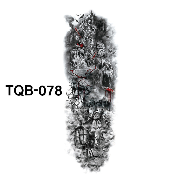 Pegatina de tatuaje impermeable de brazo completo