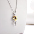 925 Silver Sunflower Projection Necklace