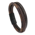Men's Layered Retro Retro Patterns Leather Bracelet