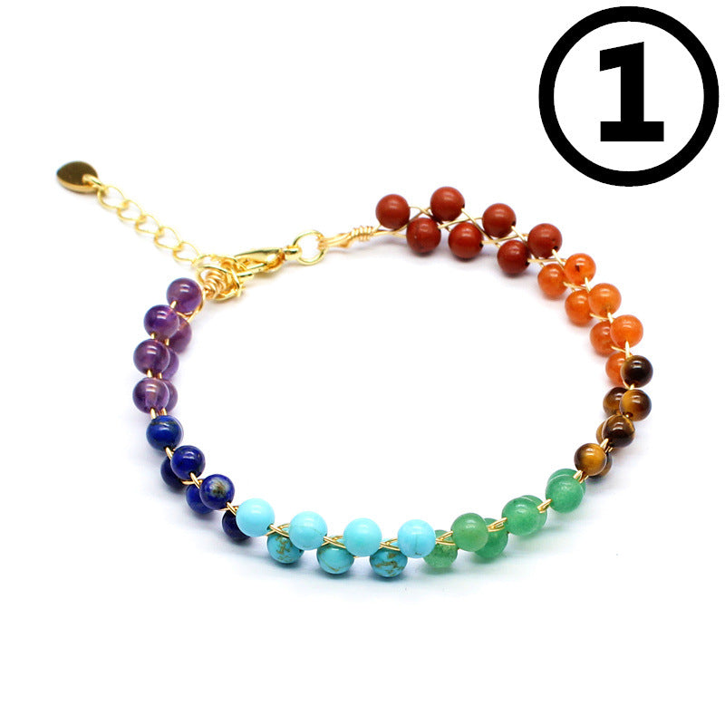 Women's Natural Stone Hand Weaving Bracelet