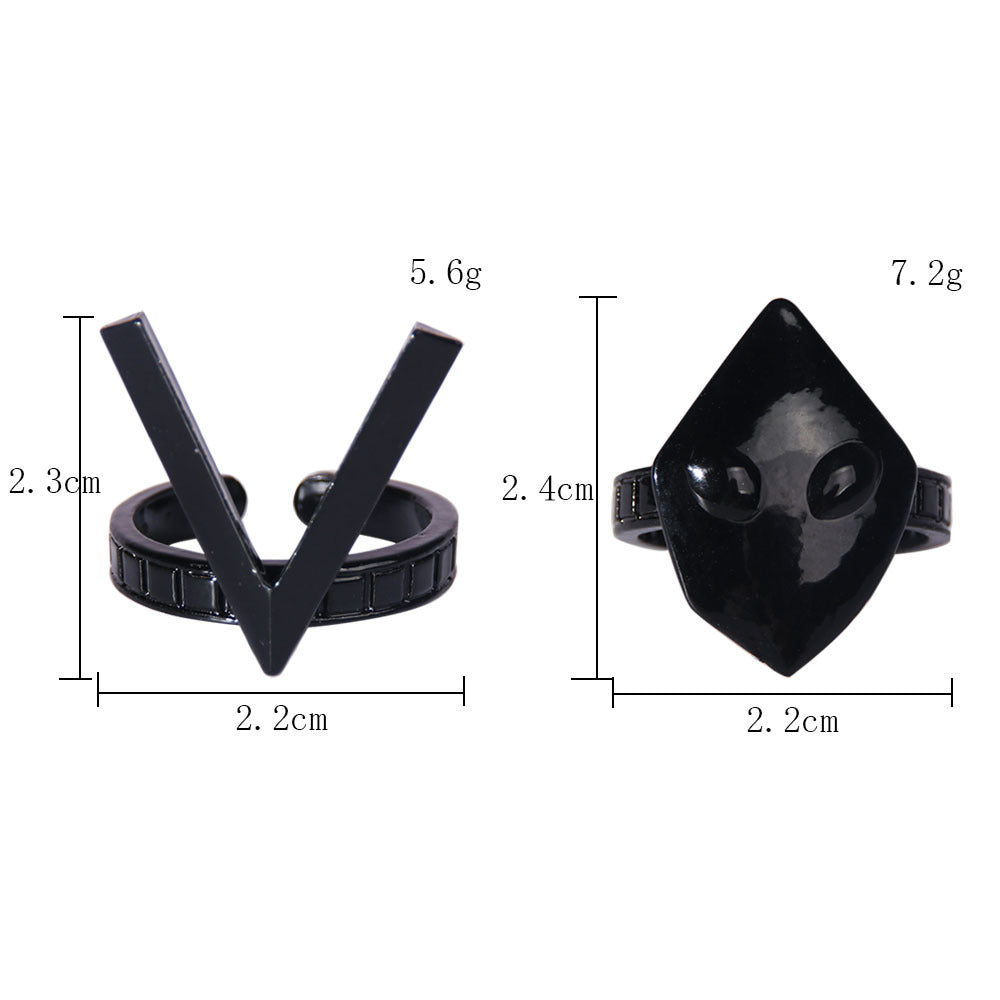 Walnuss Exquisites Schwarzes Ringset