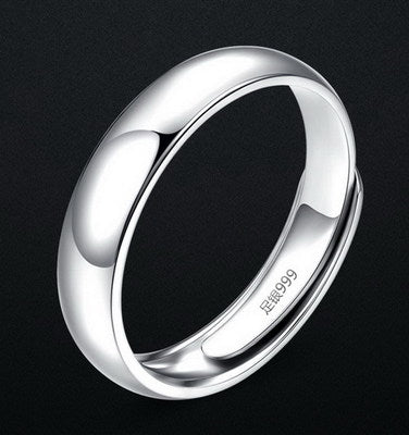 Anillo de plata simple y brillante para hombre