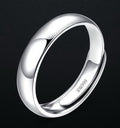 Anillo de plata simple y brillante para hombre