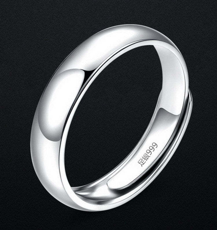 Anillo de plata simple y brillante para hombre