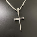 Zirkon Nagel Kreuz Halskette Schmuck Halskette