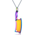 Collar de acero inoxidable para hombre, colgante clásico con brillo colorido