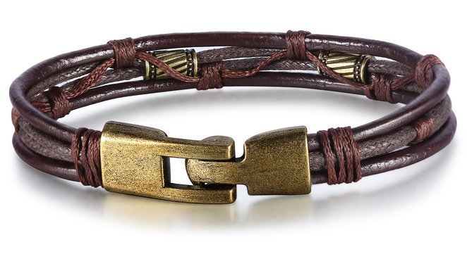 Retro Herrenarmband aus geflochtenem Leder