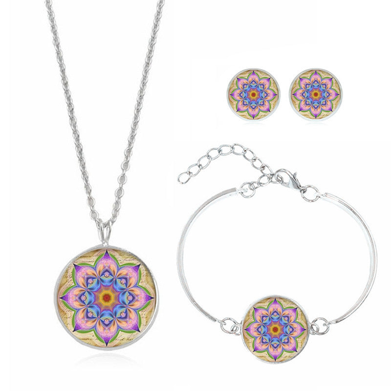 Mandala-Blumen-Zeit-Edelsteinkette