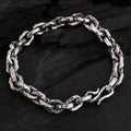 Hand Hammered Tone Bracelet  Thai Silver Vintage Men