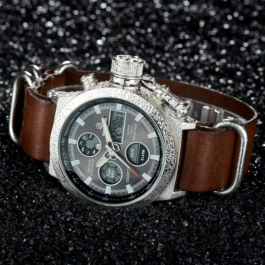 Relógio Masculino Luxusmarke Herrenuhren Herren Quarz Stunde Analog Digital LED Sportuhr Herren Armee Militärische Armbanduhr