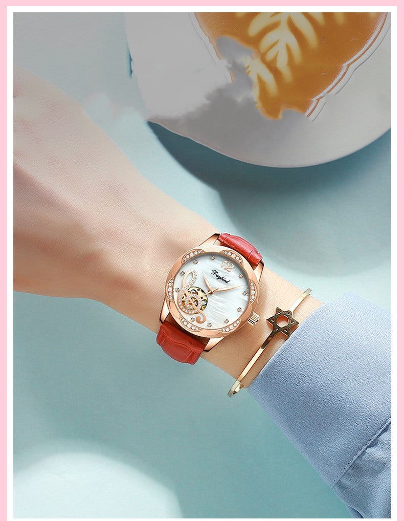 Reloj mecánico automático calado para mujer