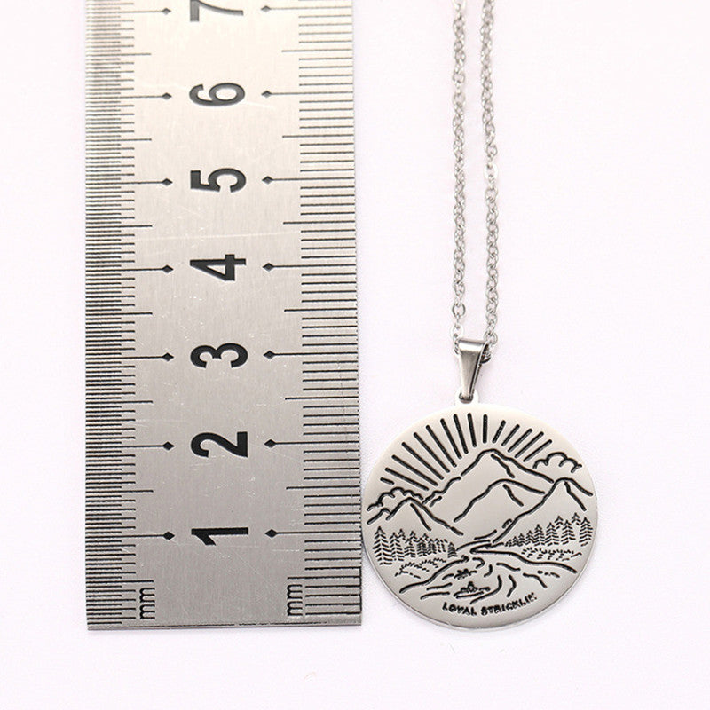 Collar inspirador de pico de montaña, personalidad, montaña nevada, sencillo
