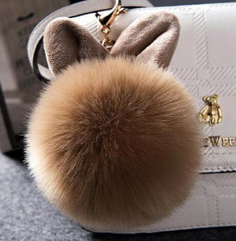 Colorful Bunny Fur Keychain