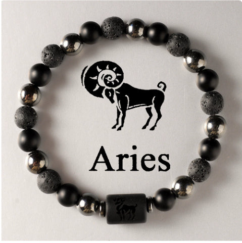 Twelve Constellation Couple Bracelet Tigereye Handmade Bracelet Shooter