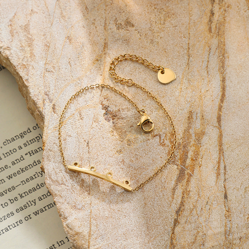 Pulsera de oro de 18K de moda geométrica simple