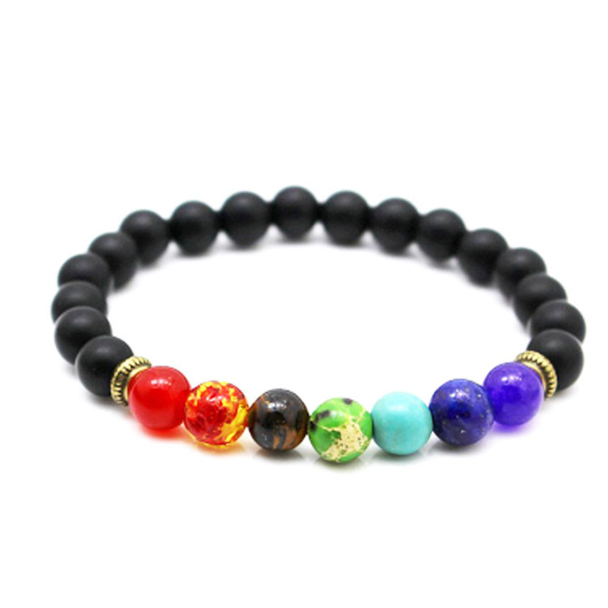 Pulsera de Ágata con Cuentas de Piedra Volcánica
