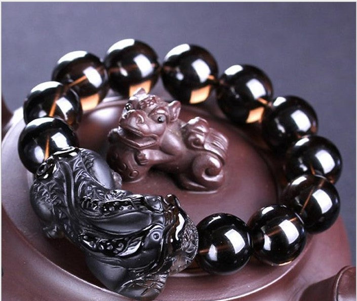 Kaiguang Natürliches Eis-Arten-Schwarz-Anthrazit-Himbeerarmband Große mattierte Zapfen-Himbeer-Handschnur mit Herren-Handschnur