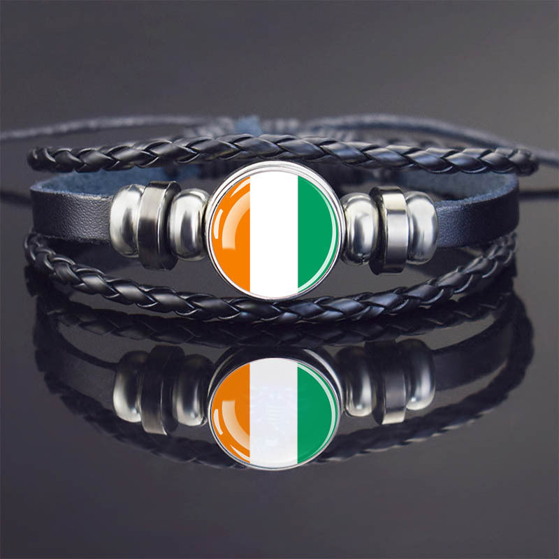 World Flag Bracelet Woven Twisted