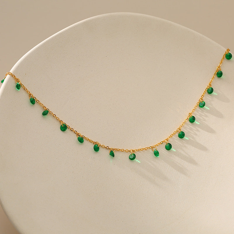 Tobillera de latón chapada en oro de 18K ajustable