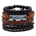 Pulsera de cuero para hombre Believe