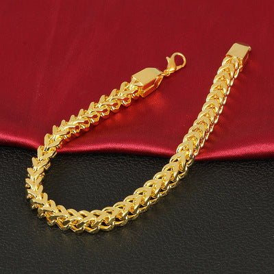 Pulsera trenzada de acero inoxidable, exquisita joyería de titanio