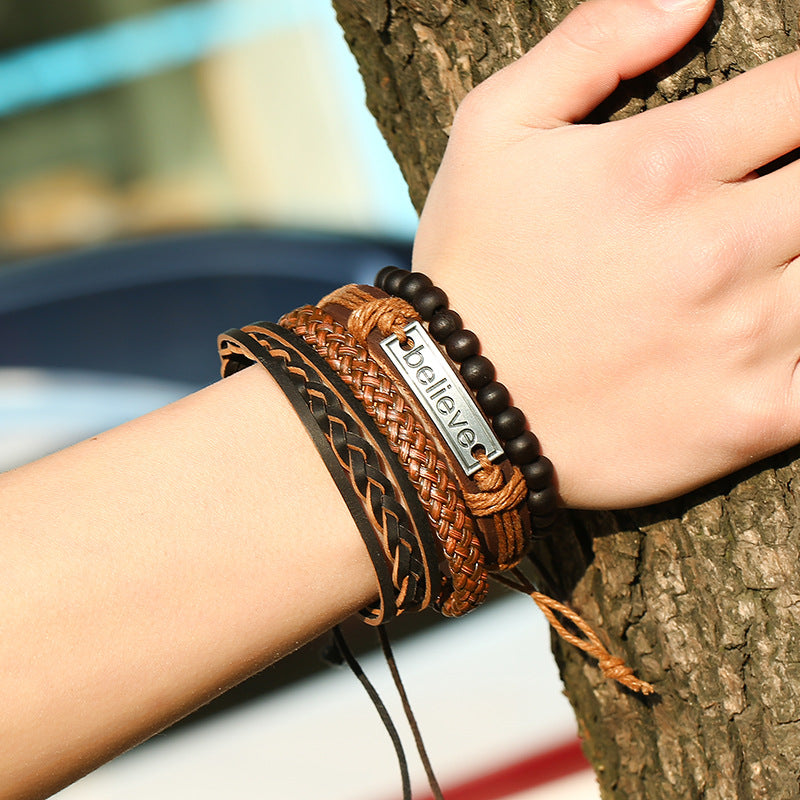Believe Anzug Herren Lederarmband