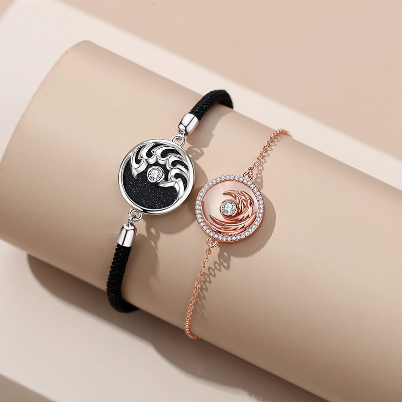 Pulseras de pareja con diseño de interés especial
