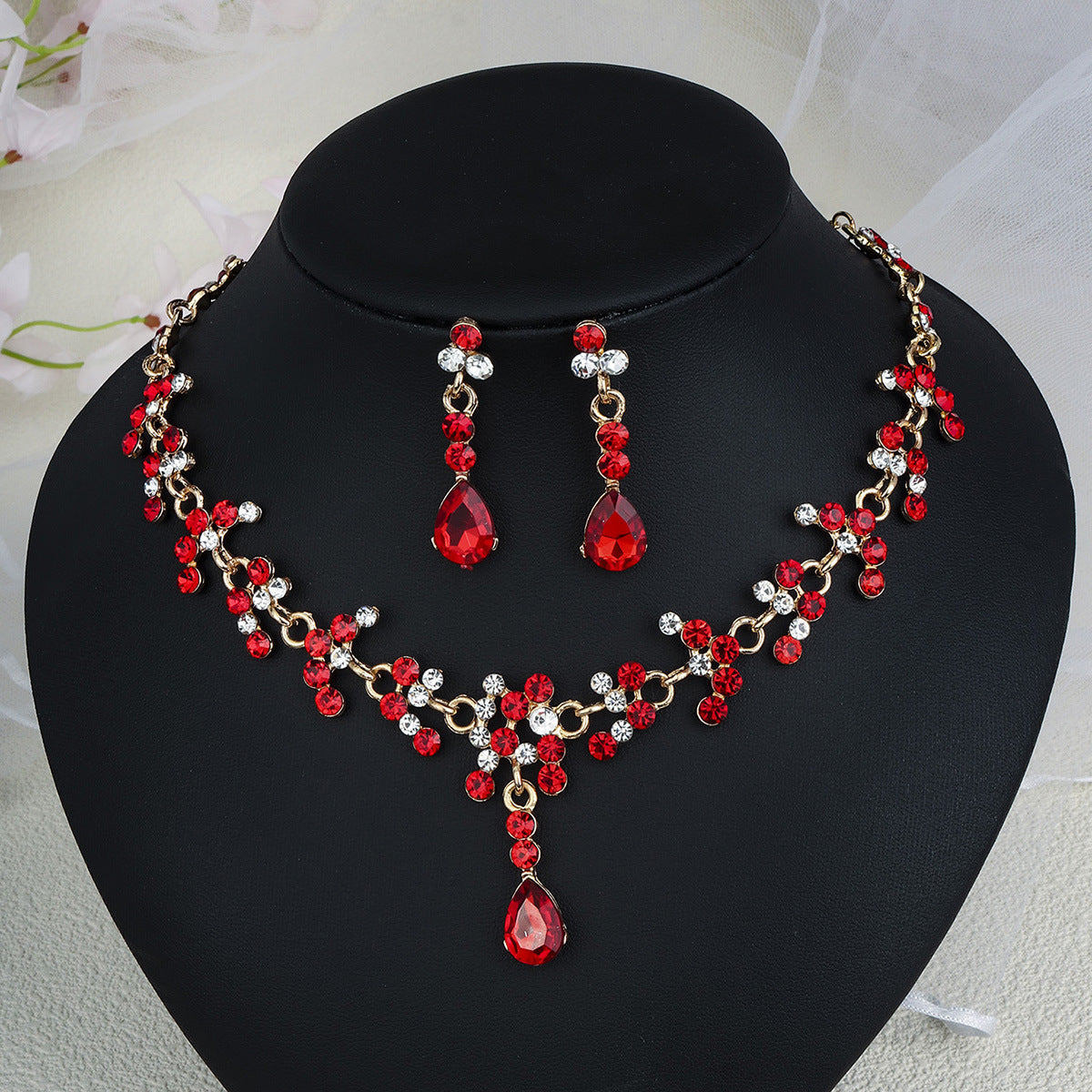 Pendientes Y Collar De Perlas Y Diamantes De Imitación Para Mujer
