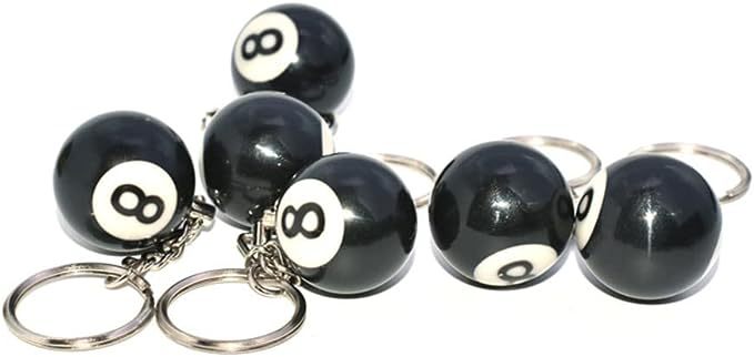 Llavero de billar negro puro n.º 8