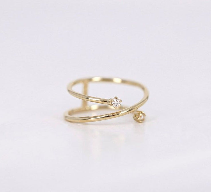 Zirkonia Blumenring Damen Mode Ins Ring