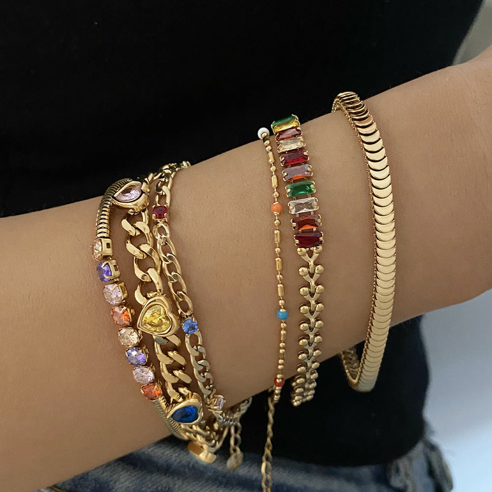 Designer-Weizenketten-Zirkon-Armband